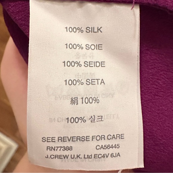 J.Crew 100% Silk Sleeveless Blouse in Beautiful Purple - Size 00 - Picture 4 of 6